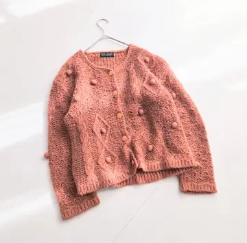핑크 퐁퐁 빈티지 니트 가디건 AS6