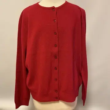 베네통 레드 버튼 가디건 긴팔 모 100%