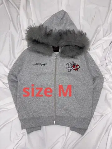 9090 Ed Hardy 90 Logo Fur Zip Hoodie