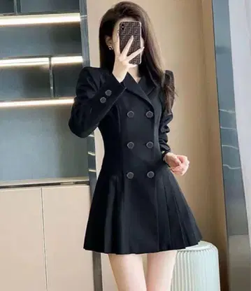 테일러드 칼라 미니 원피스