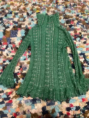 후미에 타나카 튤 자수 풀오버