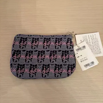 치카자와 레이스 고양이 디자인 파우치 러시아 블루