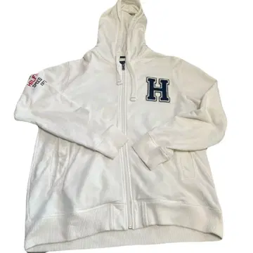 타미힐피거 풀 집업 후드티 화이트