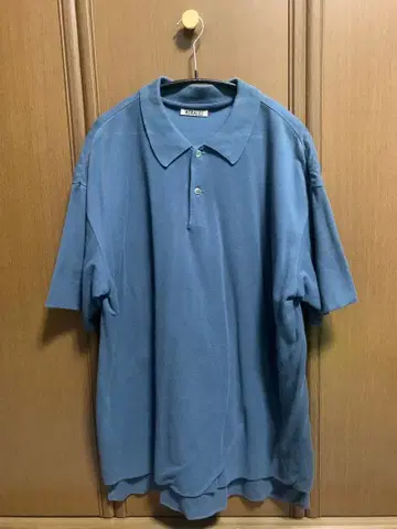 AURALEE 파랑 피케 셔츠 사이즈 4