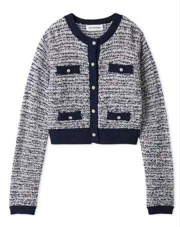 LILY BROWN 릴리 브라운 트위드 니트 가디건 NVY