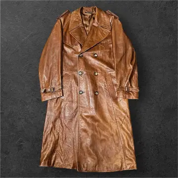 70s Spanish Leather Western Trench Coat