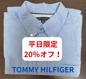 TOMMY HILFIGER 타미힐피거 라이트 블루 반팔 셔츠