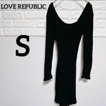[ LOVE REPUBLIC ] S 긴팔 원피스 블랙 리브 오프숄더