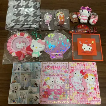 키티 각도기 & 눈금자 라떼곰 메지루시 액세서리 에코백 묶음 판매