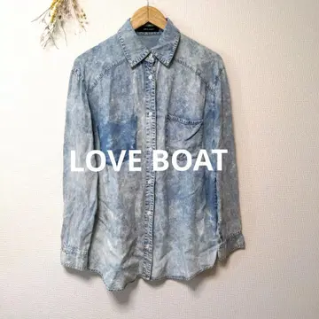 LOVE BOAT 러브보트 케미컬 워시 데님 셔츠 상의