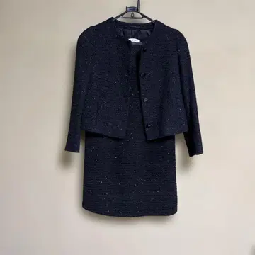 라메 믹스 자켓 원피스 세트