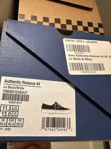 Vans Authentic Reissue 44 Black 11.5