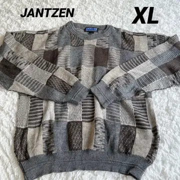 구제 JANTZEN 얀센 XL 패치워크풍 짜임 무늬 멕시코제