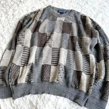 구제 의류 JANTZEN 얀센 XL 3D 패치워크풍 입체 편직 90s~