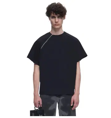 HELIOT EMIL Sequence Zip T-Shirt (Black)