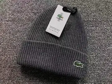 LACOSTE 그레이 니트 모자