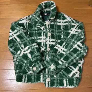 ZARA 보아 자켓 그린 아우터