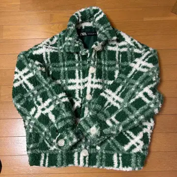 ZARA 보아 자켓 그린 아우터