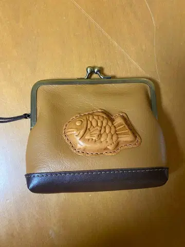 붕어빵 가죽 가마구치 지갑 브라운 컨디션 최상