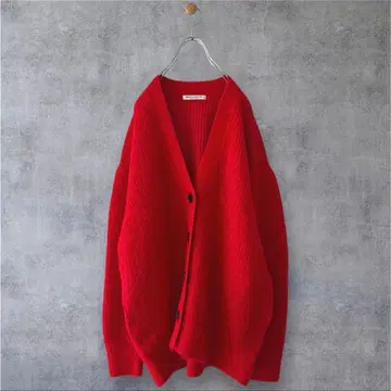 새상품급 뷰티앤유스 모헤어 혼방 V넥 샤기 니트 가디건