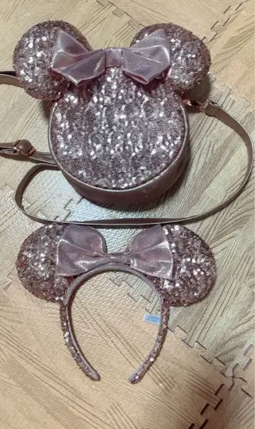 미니 핑크 골드 머리띠 백 세트