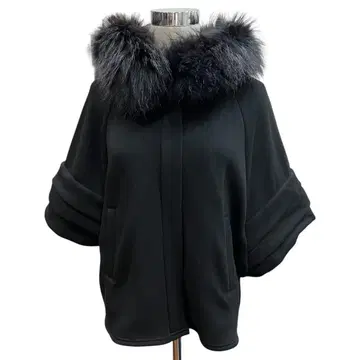 passione 파시오네 안감 플리스 판초 블랙 새상품급