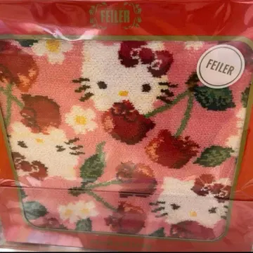 헬로키티 페이 FEILER 손수건 체리 핑크 산리오