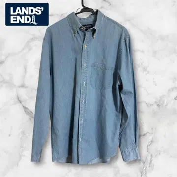 Lands' End 데님 버튼 다운 셔츠