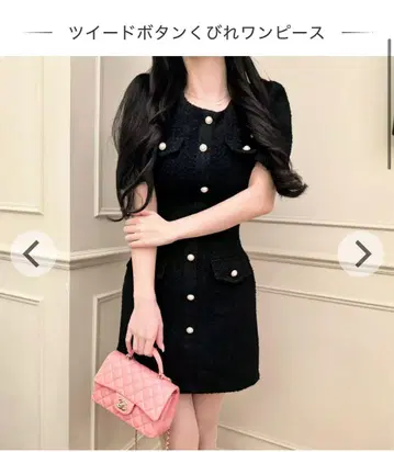 트위드 버튼 허리라인 원피스 탐정쨩 luna