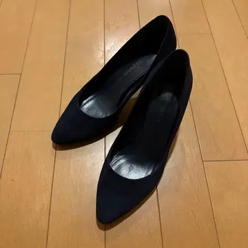 네이비 스웨이드 스틸레토 펌프스
