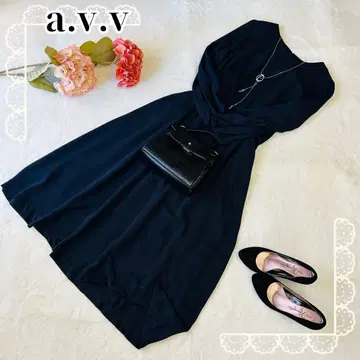 a.v.v [ L ] 다크 네이비 롱 원피스 허리밴딩 세레모니 파티