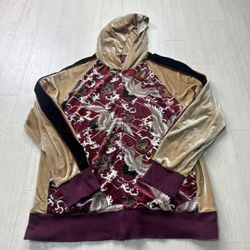 도둑 일기 벨로아 스카잔 일본제 학 무늬 후드티