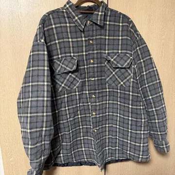 그레이 계열 체크 플란넬 셔츠 긴팔