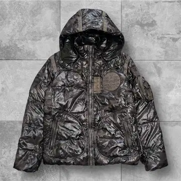 컨디션 최상 아비렉스 충전솜 다운 자켓 XL 밀리터리 와펜 카모 패턴