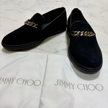 컨디션 최상 JIMMY CHOO 체인 스웨이드 슬립온 스니커즈 40