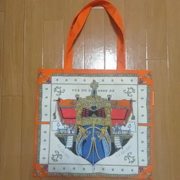 택 포함 미사용 스카프 패턴 토트백