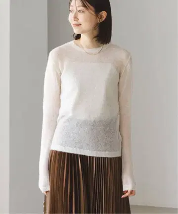 noble 24AW 파인 알파카 울 시어 니트