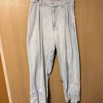 라이트 블루 데님 와이드 팬츠