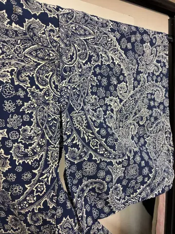 면 명주 여름 기모노 페이즐리 꽃 문양 리메이크