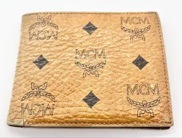 MCM 비세토스 패턴 접이식 지갑 가죽 브라운