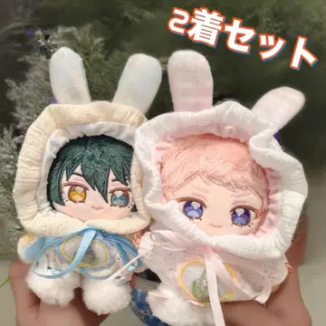 10cm 12cm 인형옷 토끼 귀 후드 인형옷 이츠누이 파랑 핑크 2개