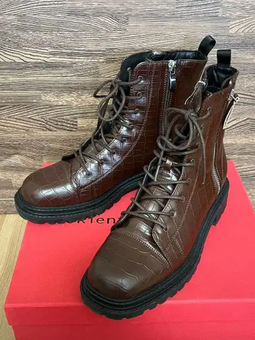 [ 새상품급 ] 오리엔탈 트래픽 브라운 크로커다일풍 하이컷 부츠