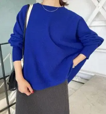 스픽앤스팬 돌먼 롱 리브 니트 블루 F 사이즈