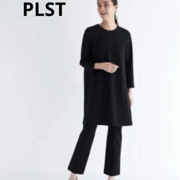 plst 플라스테 티셔츠 원피스 셋업 블랙 M L 블랙