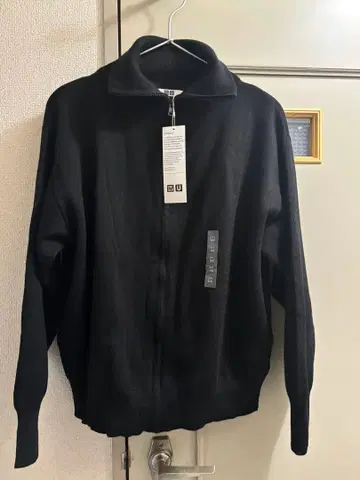 UNIQLO U 더블 페이스 풀 지퍼 자켓 블랙 M 사이즈