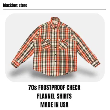 USA 제조 70s FROSTPROOF 체크 헤비 플란넬 셔츠