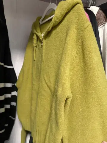 후드 부착 집업 점퍼 밝은 그린