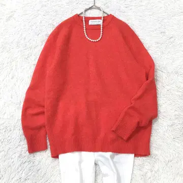 투모로우랜드 모헤어 울 혼방 니트 빨간색 오렌지 푸오버