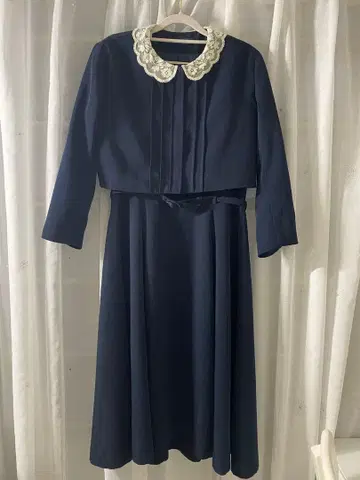 an another angelus 레이스 카라 자켓 포함 원피스