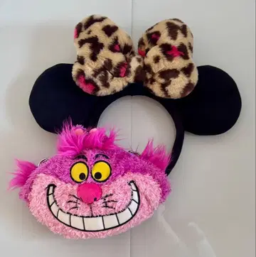 디즈니 미니 머리띠 레오파드 무늬 패스 케이스 체셔 고양이